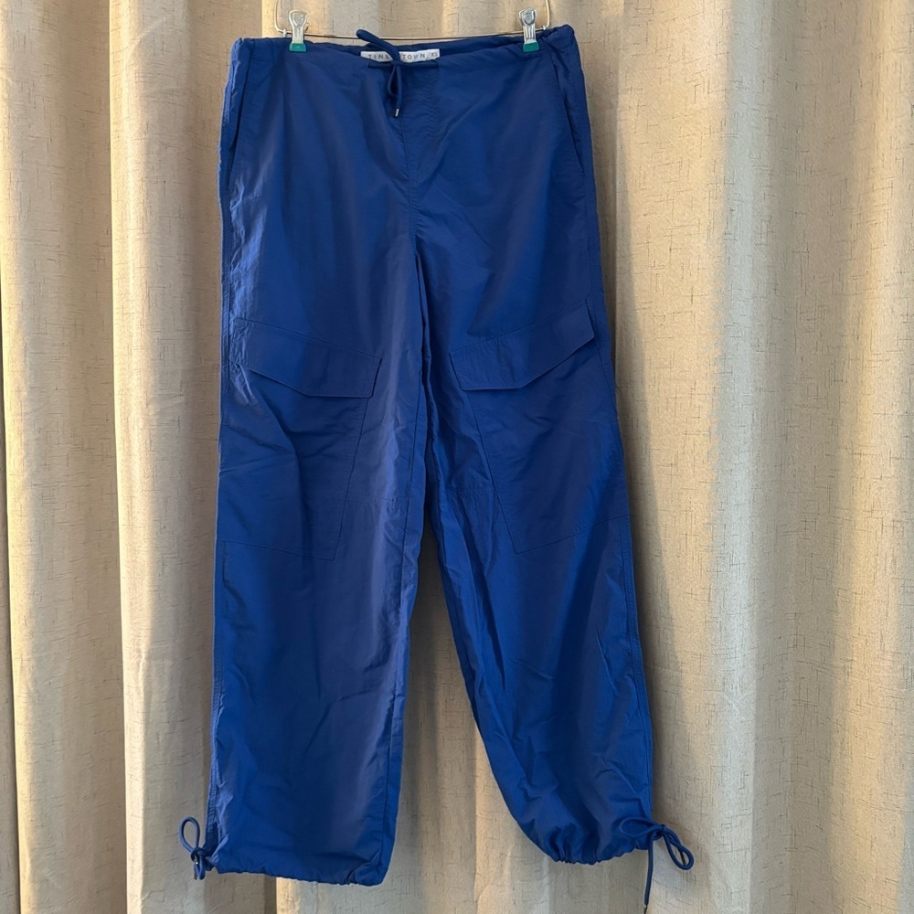 Tinseltown Royal Blue Wide Leg Parachute Pants Junior Size XS. 6 pockets‎ Y2K